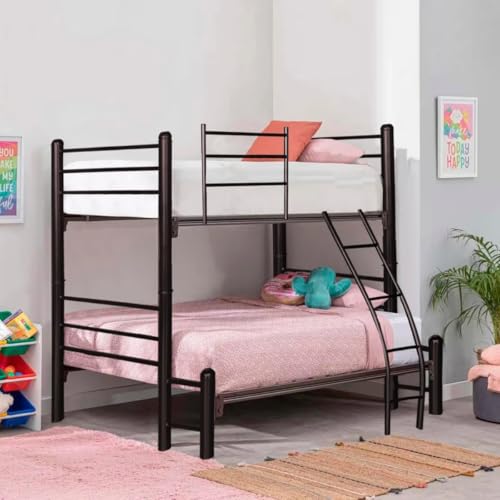 Consejos para Comprar Precio de Literas en Coppel comprados en linea. 42 Litera Mixta Individual y Matrimonial, Cama con Escalera para Niños, Litera Infantil Armable, Ideal para Recamara, Diseño Moderno Minimalista (Chocolate)