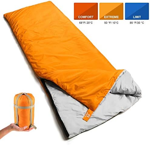 Bessport 1-2 Person Sleeping Bag, Water Repellent Camping Sleeping Bag 3 Season Warm & Cold Weather for Adults, for Hiking, Backpacking