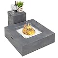 Best Choice Products 35x35-inch 40,000 BTU Square Propane Fire Pit Table for Backyard, Poolside w/Gas Tank Storage Side Table, Weather-Resistant Pit Cover, Glass Rocks - Distressed Gray