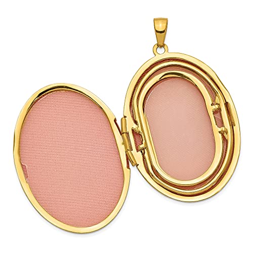 Ice Carats 14K Yellow Gold 38Mm Large Oval Family Locket Necklace Pendant Charm Fine Jewelry For Women Gifts For Her #TOP1