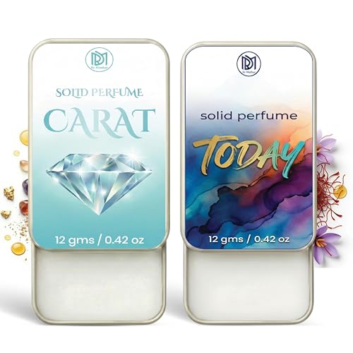 Image of Dr.Mashur Solid Perfume |Carat&Today Alcohol Free Wax Perfume Balm, Long Lasting | Pocket Tin 12g, Pack Of 2| Non Greasy Smooth Glide, Travel Friendly Men And Women