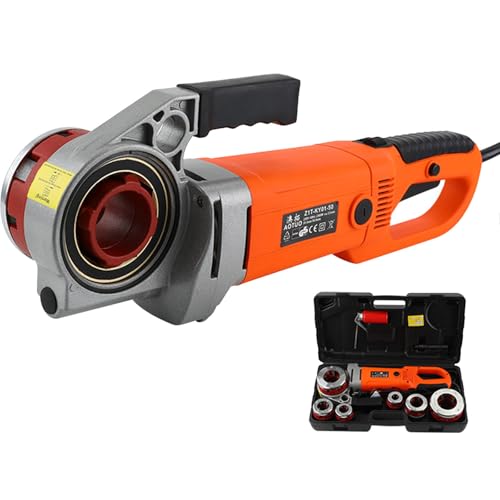 Maquina Roscadora Roscadora de tubos eléctrica de 2000 W/2300 W, con cabezales de roscado de tubos de 6/4 pulgadas y 1/2 a 2 pulgadas (1/2' - 1 1/4'), kit de roscadora de tubos con trinquete