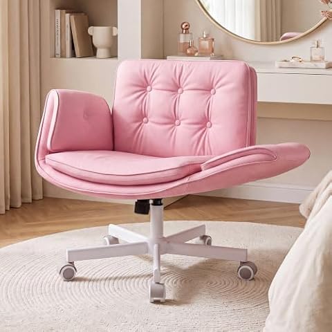 Amseatec Criss Cross Office Chair, Swivel Makeup Vanity Chair with Wheels — $139.99 (18% off)