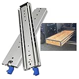 Guide scorrevoli per cassetti resistenti fino a 226,8 kg di estensione completa in acciaio con blocco laterale con cuscinetti a sfera, 1200 mm, meccanismo di bloccaggio scorrevole, perfetto per armadi