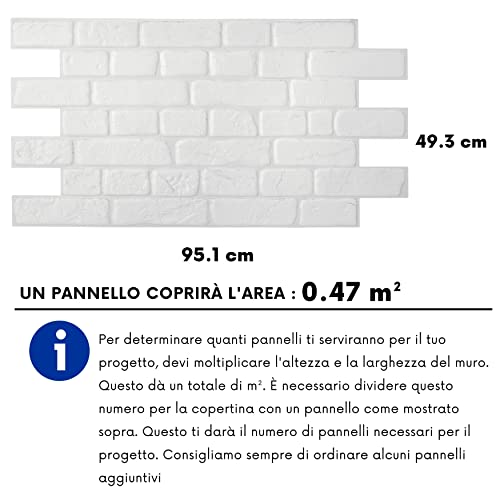 Pannelli Decorativi 3D per Parete Effetto Mattone