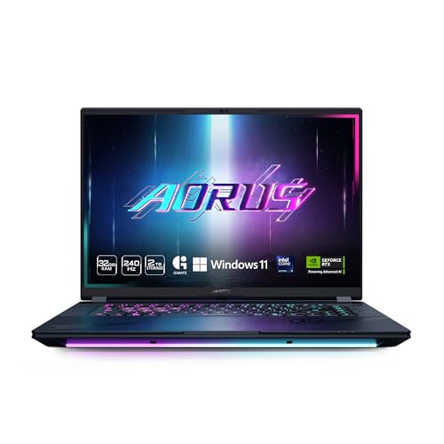GIGABYTE - AORUS Master 16 Gaming Laptop - 240Hz 2560x1600 OLED - NVIDIA GeForce RTX 5090 - Intel Core Ultra 9 275HX - 2TB SSD with 32GB DDR5 RAM - Windows 11 Home AD (AORUS Master 16 BZHC6USE65SH)