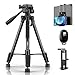 Produktbild KINGJOY Stativ Kamera 150cm Aluminium Handy Stativ Tragfähigkeit 5KG Kompakt Leichtes Stativ mit Bluetooth-Fernbedienung und 2 in 1 Clip für Kamera Handy und ipad