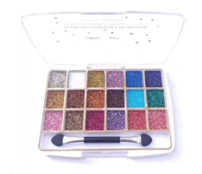 Sunkissed 18-Color Professional Glitter Eyeshadow Palette, Highly Pigmented Shimmer Makeup Kit, Long-Lasting Sparkle for Festival, Party, Cosplay, and Glam Eye Looks-image-5