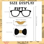 50th Birthday Photo Booth Props - 41 Pcs Black and Gold Funny Birthday Party Decorations for Men & Women, Fifty and Fabulous Anniversary Party Supplies,50th Printed Gold Glitter Selfie Props Kit - Image 4