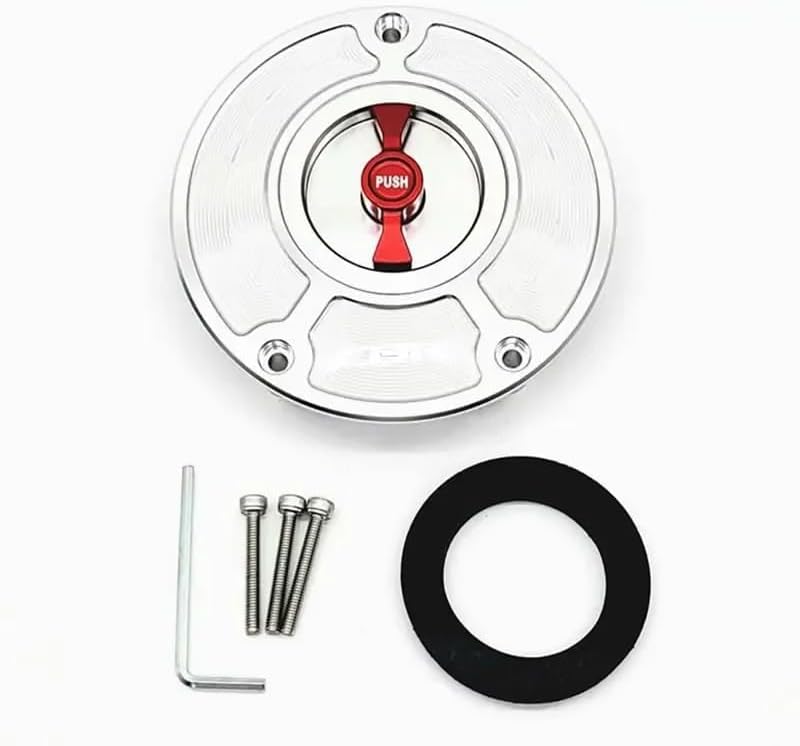 Motorcycle New CNC Aluminum Fuel Gas CAPS Tank Cap Tanks Cover With Rapid Locking For HONDA CBR 600 F4I F4 F3 F2 (Silver and Black)