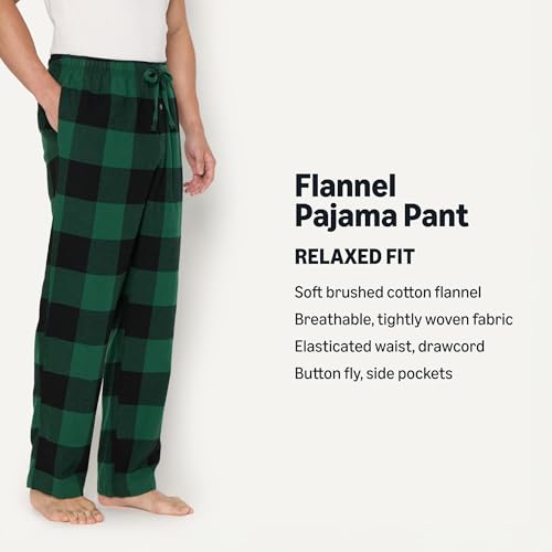 Image of Amazon Essentials Men's 100% Cotton Flannel Sleep Pant, Relaxed Fit Lounge Pants with Elastic Waist and Drawstring