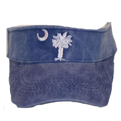 Flagmaster South Carolina Palmetto Tree Denim Blue Visor Cap Hat