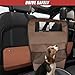 DUSCOKE Dog Car Net Barrier Between Seats - Pet Barrier Vehicle Travel Dog Fence with Mesh Window for Safe Driving - Vehicle Divider Car Backseat Barrier Storage Bag for SUVs and Trucks (Brown)