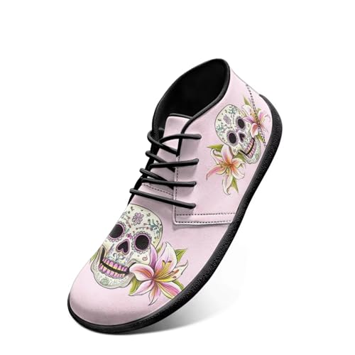 Forchrinse Shark Print Chelsea Ankle Boots Mid Top Causal Sneakers for Men Lace up Leather Chukka Boots Fashion Walking Shoes Waterproof2