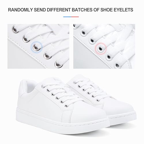 Vepose Women's White Walking Casual Sneakers, Dressy Arch Support Comfortable Low Top Tennis Lace up 8003 Shoes, Size 8M US, (CJY8003 White 08) by Vepose - Used condition - Image 8