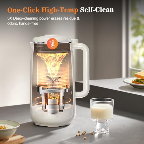 Image of 10 in 1 Nut Milk Maker Machine, 42oz IMD Screen Almond Milk Maker, Soy Milk Maker with Self-Cleaning, Delay Start, Keep Warm, Boil Water, Automatic Plant-Based Milk Blender for Soybean, Oat, Coconut