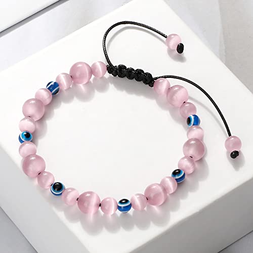 Bracelet oeil de tigre réglable cordon tressé ultra résistant