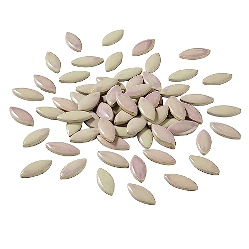 70 Pcs Petal Ceramics Mosaic Tiles for Crafts, Stained Ceramics Supplies, Flower Leaves Mosaic Ceramics Mosaic Pieces Kit for DIY Crafts Plates Picture Frames Home Decorations - Purple Red