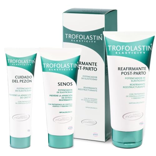 Trofolastin Pack cuidado de la mamá, embarazo y postparto, Reafirmante Postparto + Crema Senos + Cuidado del pezón