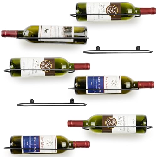AQAREA Wall Mounted Wine Rack: Metal Wall Wine Bottle Holder - for Wine Cellar Home Kitchen Bar Decor - 8Pcs