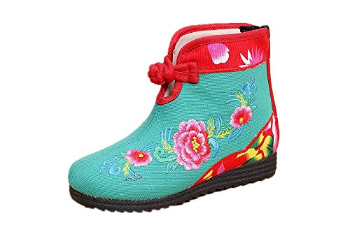 Tianrui Crown New Girls Sun Flower Embroidery Short Boots Shoes (Toddler/Little Kid/Big Kid)