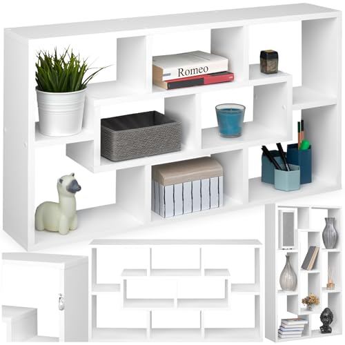 tectake® Etagere Murale 85 x 48 x 16 cm, Étagère Murale 8 Compartiments, Etageres murales...