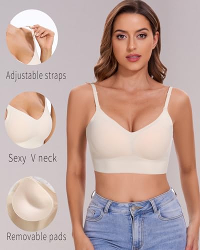Low Back Bra - Open Back Backless Bra, Padded Bralette for Women Seamless Multiway Criss Cross Halter Bras3