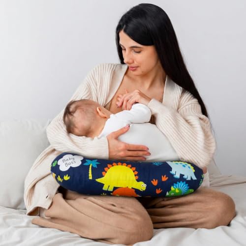 Image of BAYBEE Feeding Pillow for New Born Baby | Breast Feeding Pillow with Removable & Washable Cover | Nursing Pillow for Breastfeeding Support Cushion for Propping, Tummy Time & Sitting for Baby (Blue)