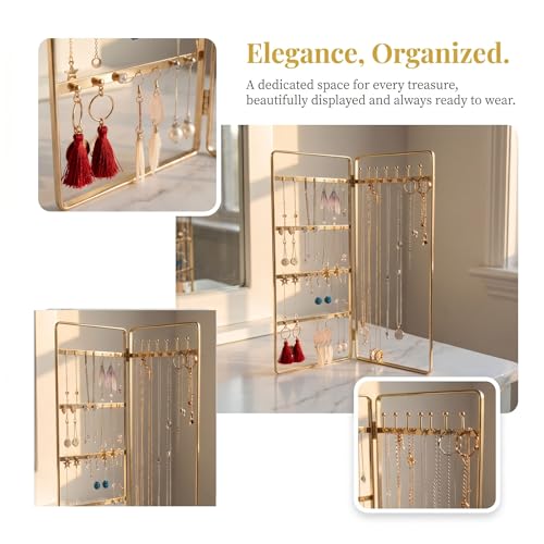Gold Foldable Jewelry Rack for Earring Display Stands & Necklace Display — view 5