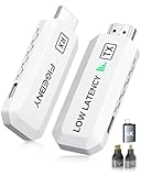 Wireless HDMI Transmitter and Receiver 4K Decode 1080P Output Ultra Low Latency, Plug&Play 2.4G/5G Portable Extender, 165FT HD Display Adapter for TV Box/PC/Laptop/Projector/DV/Camera White