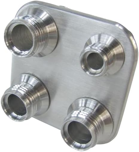 Billet Aluminum Bulkhead A/C Fitting, Square, #6 & #10 A/C Fittings, 2#10 Heater Fittings #45-1443