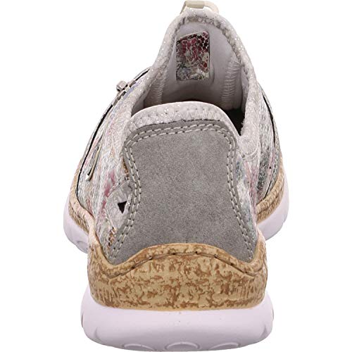 Image of Rieker N42V1 Nikita Women's Sneakers - Lightweight Walking Slip-On Sneakers with Floral Design, Elastic Bungee Lacing & Cushioned Durable Sole for Comfort