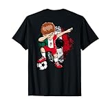 Mexikanisches Stolz-Fußball-Design für jeden stolzen Fußball-Fan der mexikanischen Fußballmannschaft. Dabbing Boy Footballer-Kleidung für Mexiko Fußball-Liebhaber hat einen Anime-Boy mit einer Mexiko-Nationalflagge Sporttrikot für Hip Hop Dab Tanz und einen Fußballball.