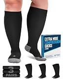 Doctor's Select® 3 Pairs Plus Size Compression Socks Wide Calf - Up to 6XL | 20-30...