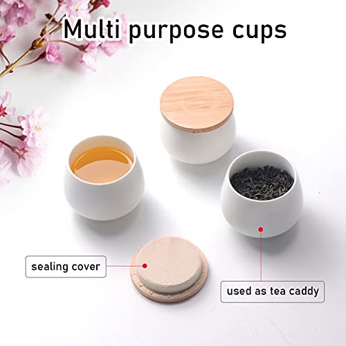 20Oz Ceramic Teapot With 4 Teacup, Japanese Style Porcelain Tea Pot, Loose Leaf And Blooming Tea Maker Tea Caddy Cups Pottery Tea Sets With Bentwood Handle For Women Gift (Gloss White) #TOP1