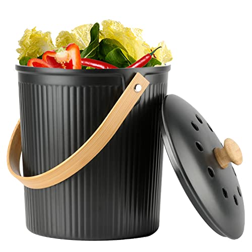 Countertop-Compost-Bin-LALASTAR-Compost-Bin-Kitchen-with-Lid-Made-of-Sustainable-Bamboo-Fiber-Indoor-Food-Composter-for-Kitchen-Odorless-1-Gallon-Black