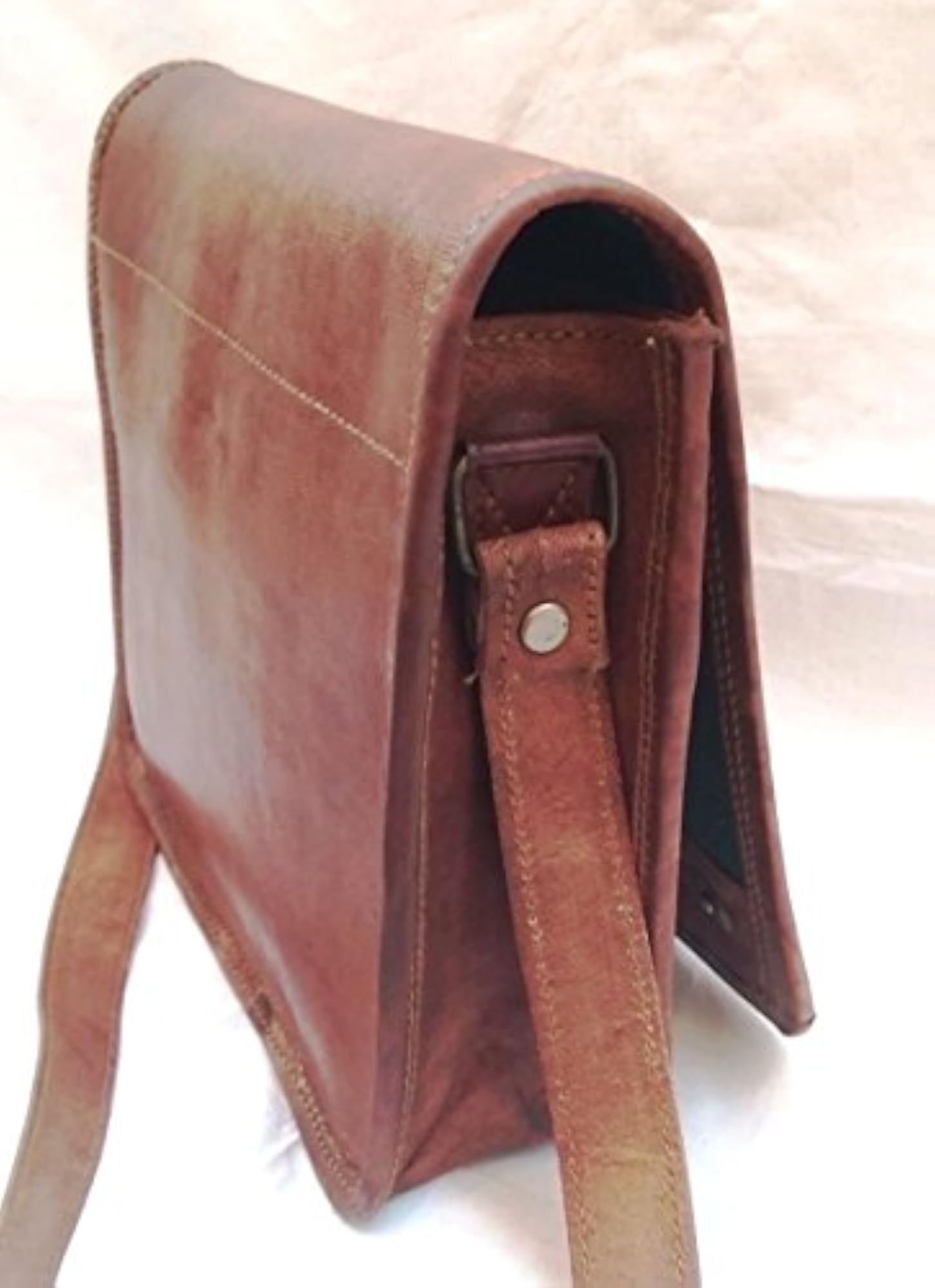 Full Flap Leather Messenger Shoulder Bag for Boys & Girls