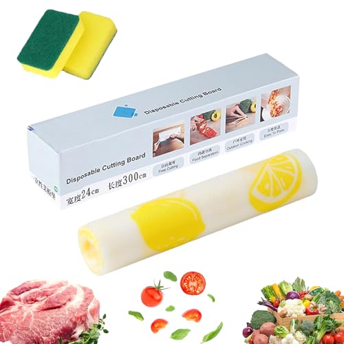 POE Disposable Cutting Mat, Tabla de cortar desechable de plástico, para cocina y camping, color amarillo