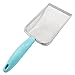Hordion Cat Litter Scoop Stainless Steel Mesh Scooper, 2mm Mesh Non-Stick Coated Metal Litter Shovel Fine Sand Litter Scooper for Litter Box Kitten Pooper Lifter, Cyan