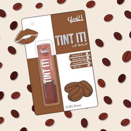 Image of Glam21 Tint it! Lip Balm | Everyday Hydration & Moisturized Lips with Vitamin-E, Shea Butter, Avocado Oil, SPF15 |Lip Care For Dry & Chapped Lip | 3.5gm Each | Combo Pack Of 2 (Coffee Beans & Apricot)