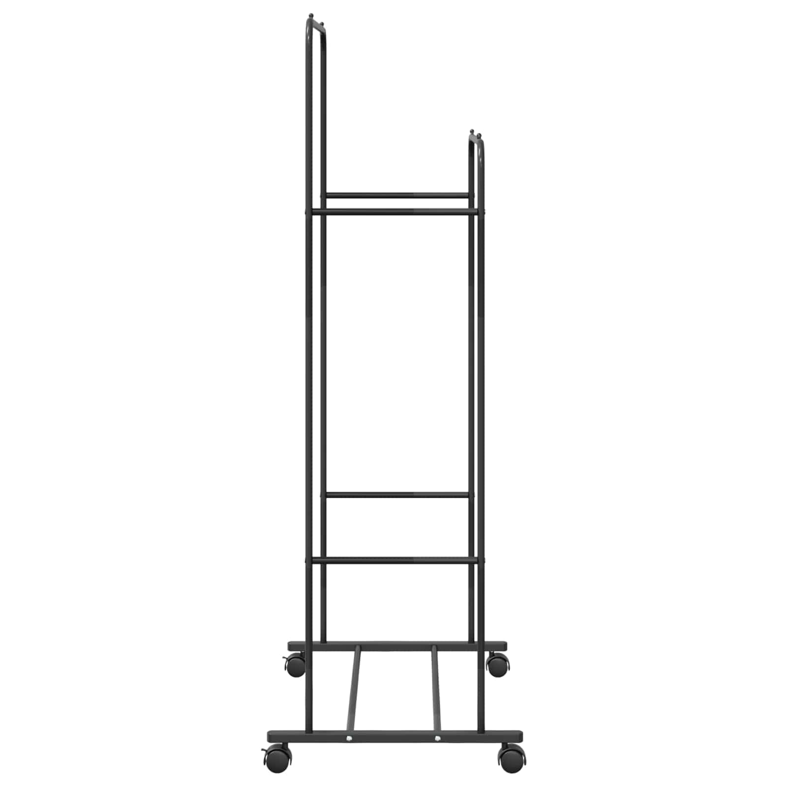 Kleiderständer Kleiderstange Garderobenständer Metall freistehend Schwarz 80 x 53 x 156 cm stabil platzsparend für Schlafzimmer Flur Wohnzimmer mit Rollen tragbar vielseitig