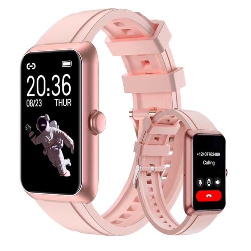 Reloj de seguimiento de fitness para mujeres y hombres, reloj inteligente con monitor de frecuencia cardíaca 24/7, rastreador de sueño, llamadas y mensajes, IP68 resistente al agua de 1.45 pulgadas