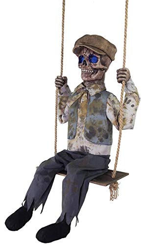 M Swinging Skeletal Boy Halloween Prop