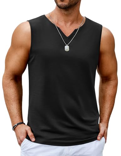 Débardeur en coton col en V homme coupe fluide décontractée lot
