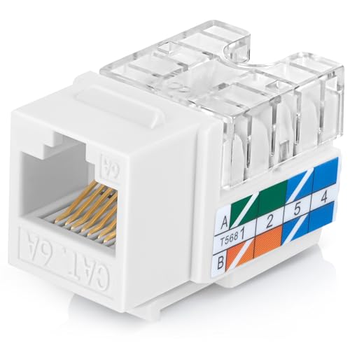 Everest 90° Angled Cat6A Keystone Jacks 20-Pack