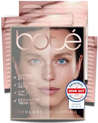 BOTÉ 132 Schlupflider Stripes unsichtbar - Starter Set S/M/L - atmungsaktive Augenlifting Strips - Lidpflaster für strahlende Augen - Lid Lifting ohne OP