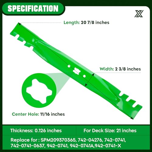 image for Youxmoto Mower Blade Fit for Cub Cadet CC439 PR521 S621SS SRC621 CC46M