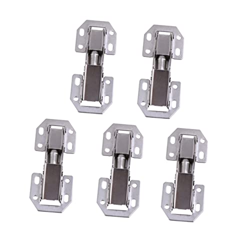 Tofficu 5pezzi Cerniere in Acciaio Inox Per Mobili Telaio Frontale Cerniere Idrauliche Mezza Sovrapposizione Senza Per Cucina Bracci Ispessiti e in Nylon Per Ammortizzamento Silenzioso