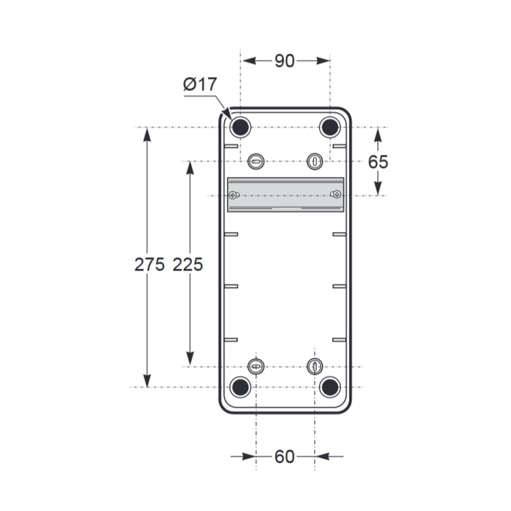 Quadro vuoto flangiato, 305x125x107mm, 6 moduli, 1 presa - Rosi RS3928