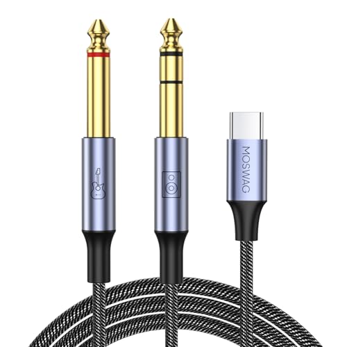 MOSWAG Cable USB-C a Doble 6.35mm Audio 1 m miniatura 1
